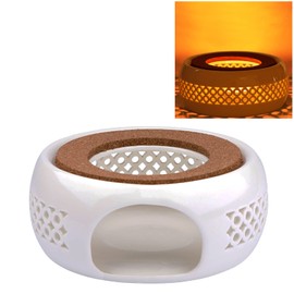 KEISSCO Teapot Warmer, Ceramic Teapot Heater with Cork Cushion Coffee Tea Warmer for Glass, Stainless Steel, Ceramic Teapot and Other Heatproof Dish Warming Use