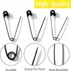 Hudinsun 120 PCS 5 Different Sizes Black Safety Pins Assorted,
