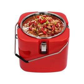 9.5L/2.5gal Insulated Soup Container, Commercial Food Warmer for Hot or Cold Food, Hot Box for Catering, Food Cooler with 4 Buckles, Handles & Lid, Soup Carrier for Restaurant, Canteen,Home