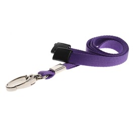 ALG ID Cards® Breakaway Lanyard Plain Colour with Safety Breakaway | Purple Neck Lanyard with Metal Clip | Lanyard for Pass Card Badge Holders (Purple Lanyard)