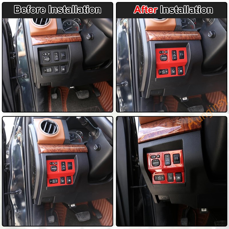 Headlight Switch Button Frame Cover Trim Compatible with Toyot@ Tundra