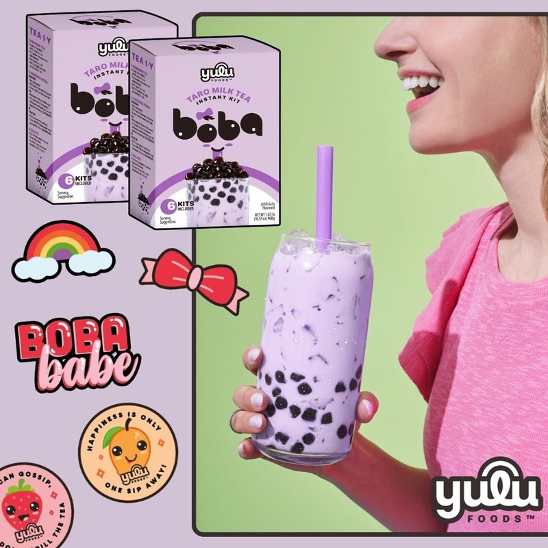 YULU FOODS Instant Bubble Pearls for Taro Milk Tea with
