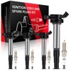 SCITOO UF596 4 ignition coils with 4 iridium Spark Plugs