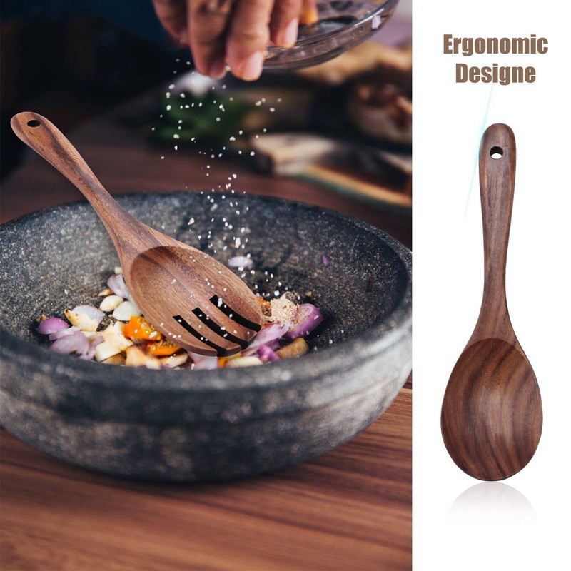 jingfei Wood Salad Servers for Kitchen Wooden Baking Salad Making