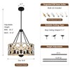 Sigaitwei 18.9'' Farmhouse Drum Chandelier, 5-Light Adjustable Dining Room Light