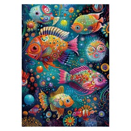 Magic Ocean Fish Puzzle for Adult 1000 Piece, Nature Sea Jigsaw Puzzle Scenery, Colorful Marine Animal Puzzle
