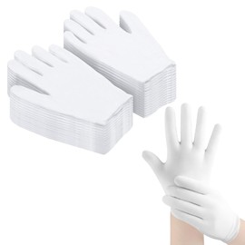 18 Pairs of Cotton Gloves, White, Thin Cotton Gloves, Breathable Fabric Gloves, White, Cotton, Ideal for Skin Care, Handwork, Coin Testing and Service