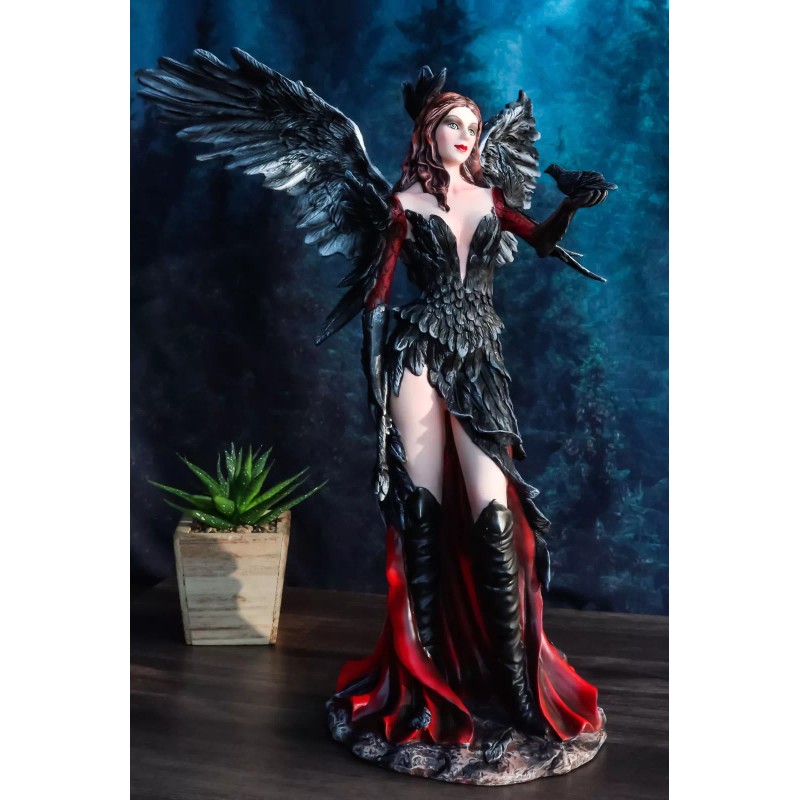 Ebros Gift Gothic Raven Crow Trainer Angel Fairy In Black