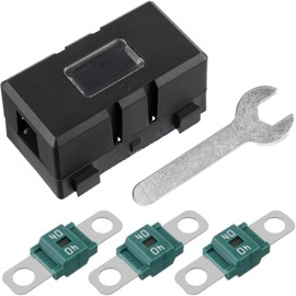 Tixlux Midi Fuse, 3 Pieces 40A Midi Screw Fuse, 1 Piece ANS Fuse Holder, 1 Piece Wrench, 12V-58V Midi High Current Fuse for Car, Truck, SUV, RV