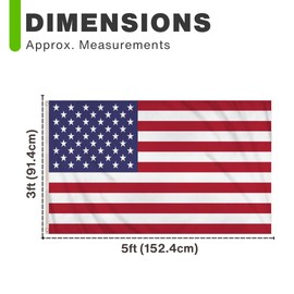 3ft x 5ft USA Flag - 91cm x 152cm American Flag with Double Stitched Seams, Football World Cup, American Football, Basketball Flags 5ft x 3ft with Eyelets, USA Decorations