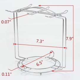 Yontree Tassen- und Teller-Organizer, 6 Haken., Metall, Silber, Style B