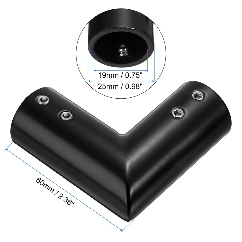 QUARKZMAN Pack of 2 Adjustable Curtain Rods Corner Connectors 19