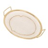 Stainless Steel Fruit Basket Double Handles Metal Mesh Drain Round