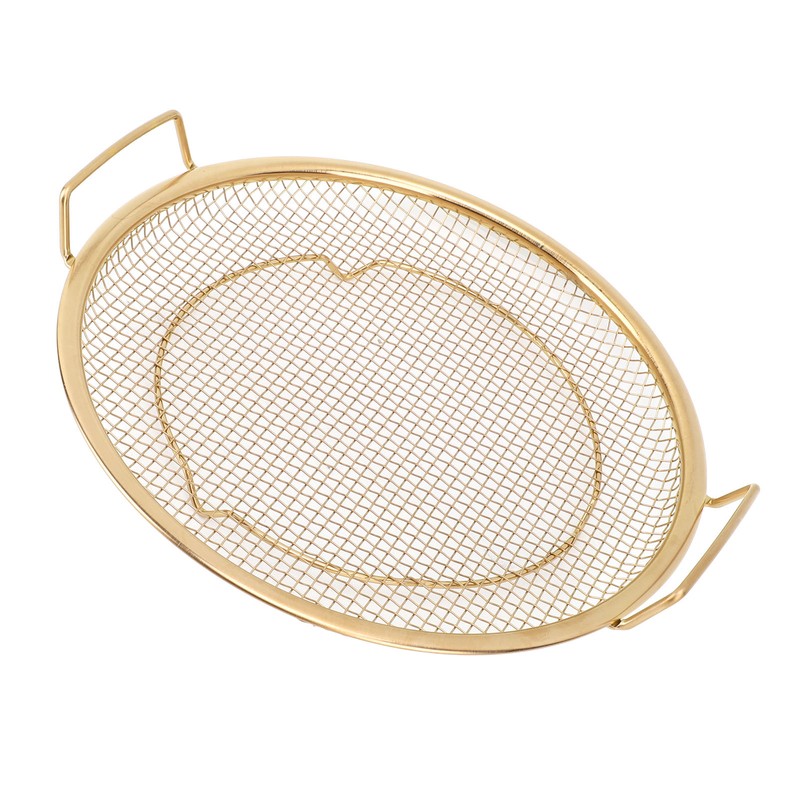 Stainless Steel Fruit Basket Double Handles Metal Mesh Drain Round