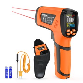 MESTEK Infrared Thermometer Gun, -40°F ~3632°F, High Temp Thermometer Temperature Gun with Color LCD Display, Non Contact Pyrometer 50:1 Industrial Dual Laser Thermometer Gun, Adjustable Emissivity