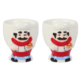 Egg Cup Soft Boiled Egg Holder - Set of 2 - Chef Theme