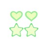 Peekaboo Pasties Glow in The Dark Hearts and Stars Green