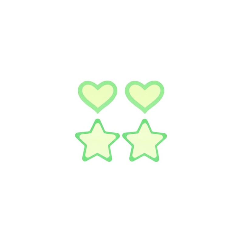 Peekaboo Pasties Glow in The Dark Hearts and Stars Green