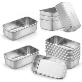 LIANYU 12 Pack Mini Loaf Pan for Baking Bread, 6.3 x 3.5 Inch Stainless Steel Small Bread Loaf Pan for Homemade Meatloaf, Tin Loaf Baking Pan Perfect for Banana Sourdough Sandwich, Dishwasher Safe