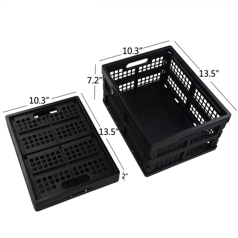 Utiao 1 Pack 15L Small Collapsible Milk Crates, Plastic Folding