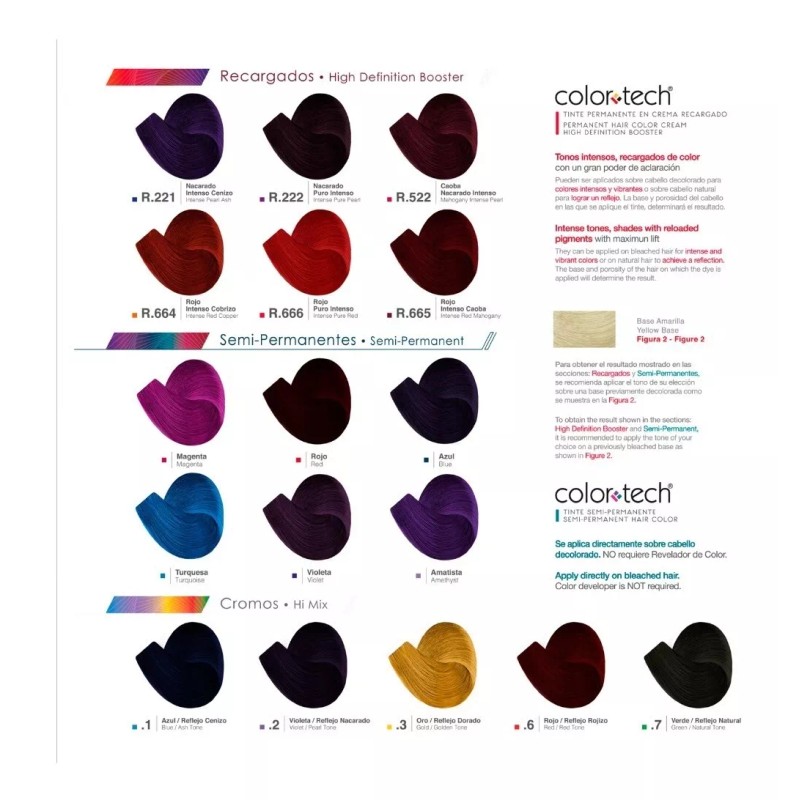 Color Tech 25 Tinte Profesional Cabello Tono Elegir Tubo 90g