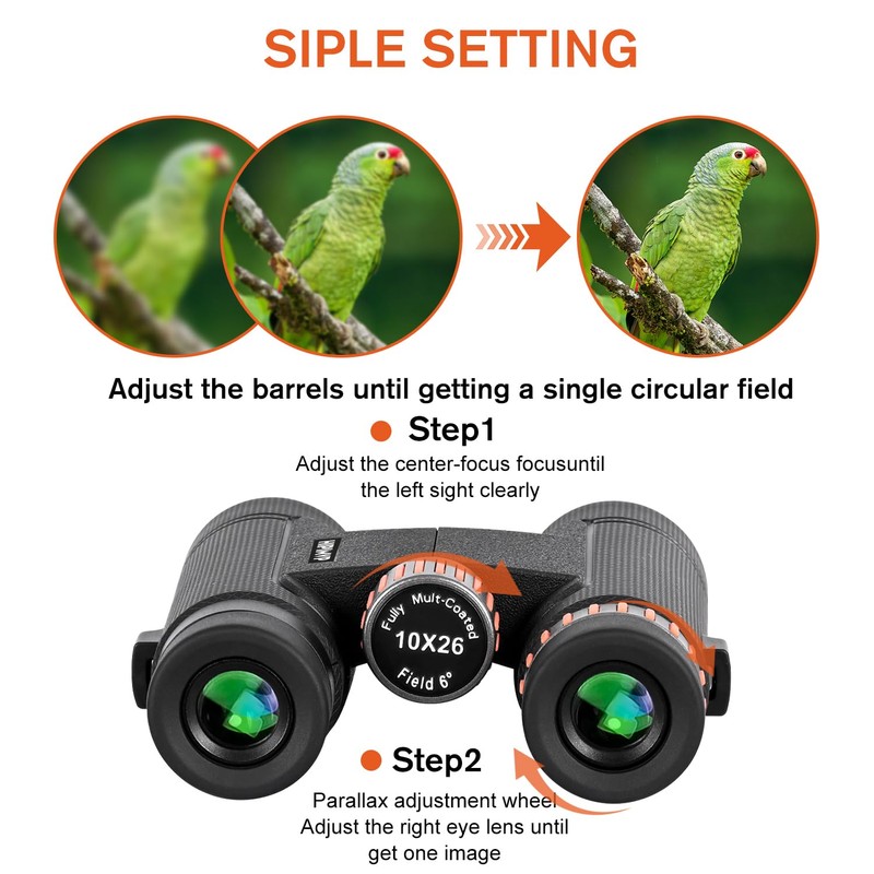 Hipimvp 10X26 Professional Binoculars for Adults high Powered with Phone