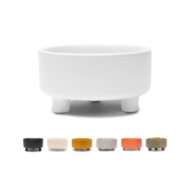 Waggo Uplift Ceramic Dog Bowl for Small Medium and Large Breeds - Heavyweight and Durable Pet Food and Water Dish Crock, Dishwasher Safe, Modern, Elevated Feeder (Medium, White)