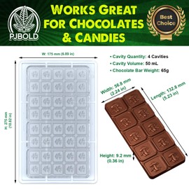 Mushroom, Polycarbonate Chocolate Mold, 50mL (65 gram), 10 Piece Bar