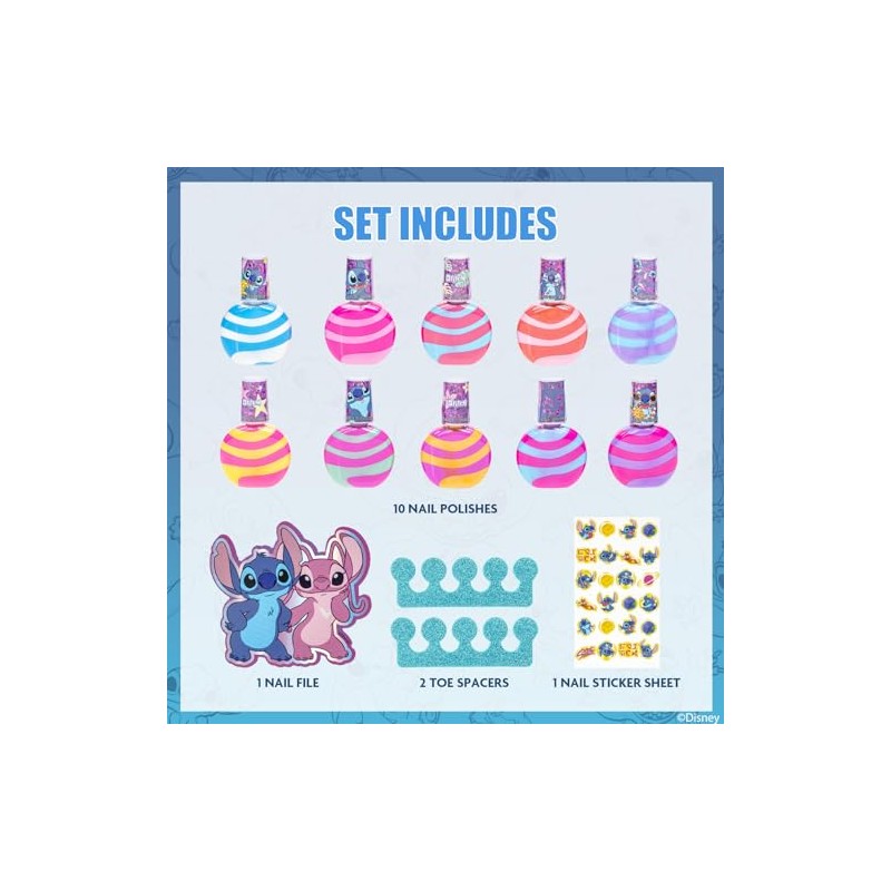 Stitch Esmalte Swirl 10 pzas al Agua Fácil de Quitar