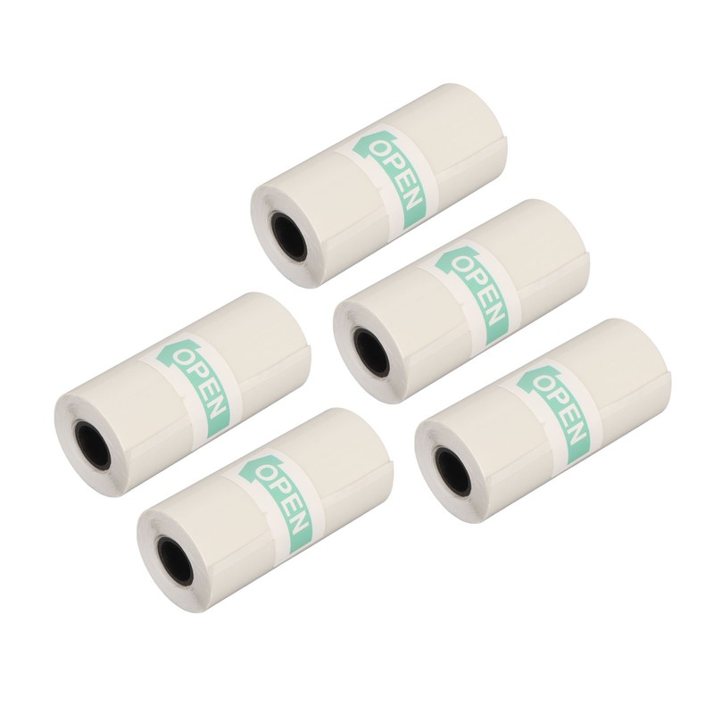 5 Rolls Adhesive Thermal Paper 2.2in Long 1in Wide Printing