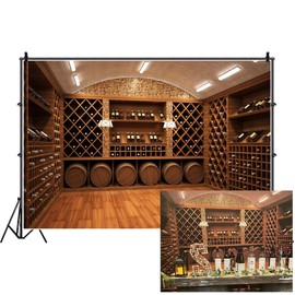 Laeacco French Wine Cellar Backdorps 10x6.5ft Vinyl Photography Background Wooden Board Storage Champagne Red Wine Celebration Party Business Man Adults Photo Protrais Artistic Studio Props