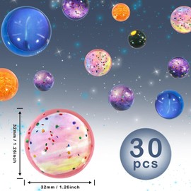 Damaiyyy Bouncy Balls,Flummis Springball 30 Stück Verschiedene Bunte Hohe Bouncing Balls 32mm Mini Gummibälle Party Bag Filler für Kinder