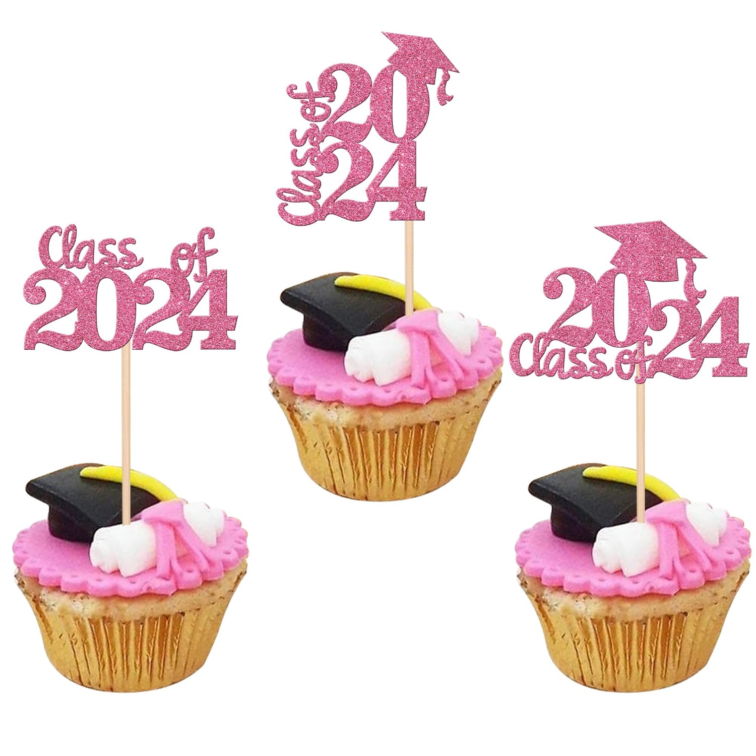 24 Piezas 2023 Decoraciones Para Cupcakes De Graduación 2023 Con