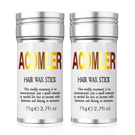 Acomler Hair Wax Stick, Wax Stick for Hair, Fly Away Stick for Hair, Slick Back Hair Products Frizz Control, Hair Accessories for Women&Kids, Hair Styling Wax Pomade Gel Stick (Pack of 2 Silver,5.4oz)