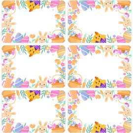 Wonmon 180 PCS Easter Name Tags Stickers, Easter Name Stickers Gift Tags Stickers Name Label for Easter Spring Holiday Present Wrapping School Clothes Organizing Jar Decorations, 3x2 Inch