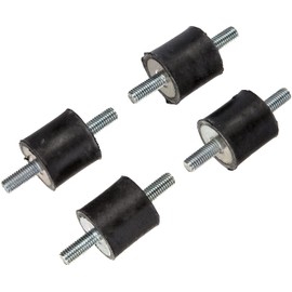 Set of 4 Machine Foot Furniture Feet Rubber Metal Element with 2-Sided Thread Type A (M8 x 20, 30 x 30)