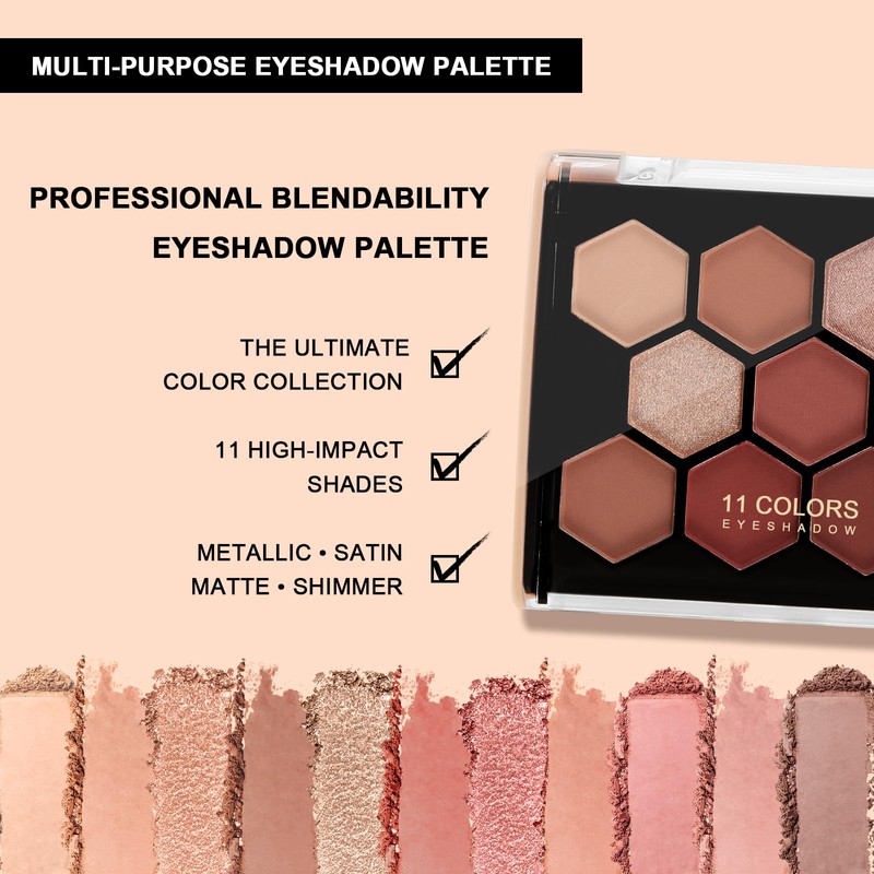 Boobeen 11 Colour Eyeshadow Palette - Matt & Shimmer, Highly