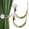 HIKMLK Crystal Curtain Holdbacks 2pcs, Metal Curtain Tieback Pull Back