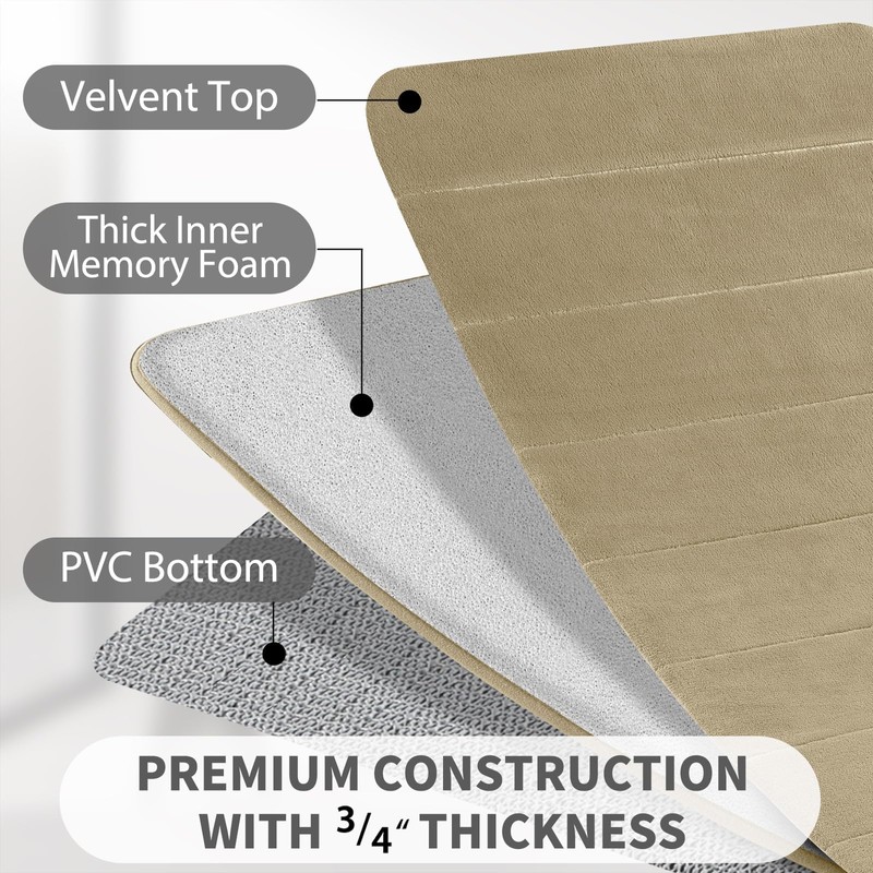 Yimobra Memory Foam Bath Mat Large Size, 92 x 61