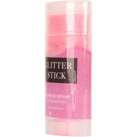 Brillo en Barra para Mujeres y Niñas, Brillo Cosmético para la Cara y el Cabello Corporal con Adherencia para Halloween, Navidad, 16g (Pink)