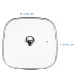 UPKOCH 12.2 Inch Tempered Glass Kitchen Pot Lid with Handle Design and Steam Vent Replacement Cover for Electric Hot Pot Skillet and Cast Iron Pan Cookware Lid for Home and Restaurant