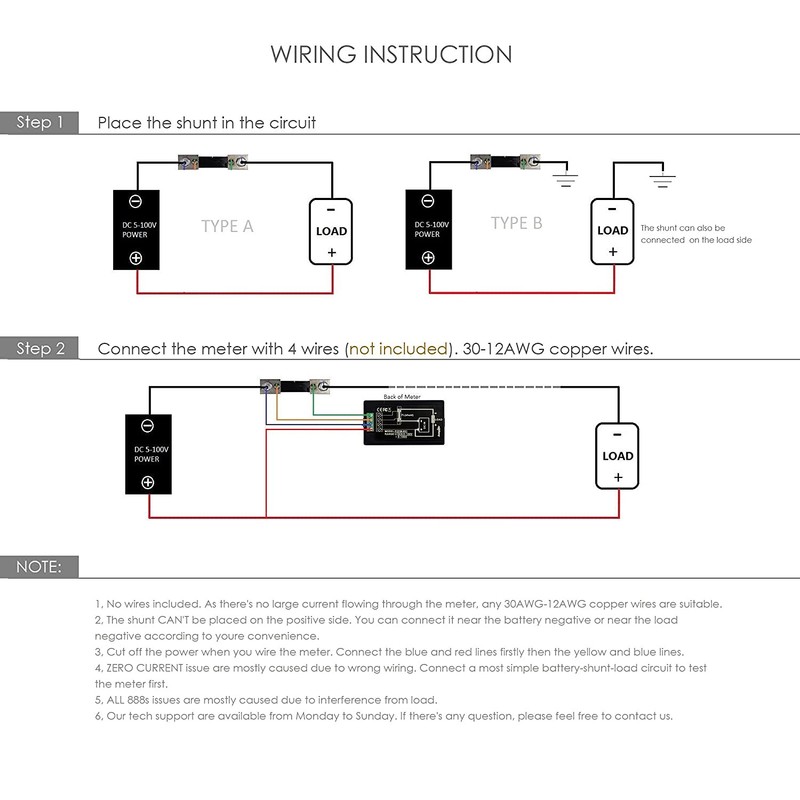 bayite DC 6.5-100V 0-100A LCD Display Digital Current Voltage Power