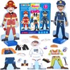 Atoylink Wooden Magnetic Dress up Dolls Pretend Play Set 40+