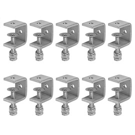 MOUNTAIN_ARK 10 Pack 304 Stainless Steel Mini C Clamps with 1" Jaw Open, Beam Clamp for Woodworking Desk, Welding, Small