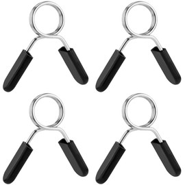 Mkzruulf Barbell Clamps – 4 Pack 1 Inch Stainless Steel Spring Collar Clips, Heavy-Duty Weightlifting Accessory Spring Clip Collars for Dumbbells, Barbells & Gym Equipment