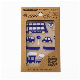 Irodo 90069 Norimono (No Ironing Required, Fabric Decal, Leather, Synthetic Fiber, Handmade, Blue, Gold)