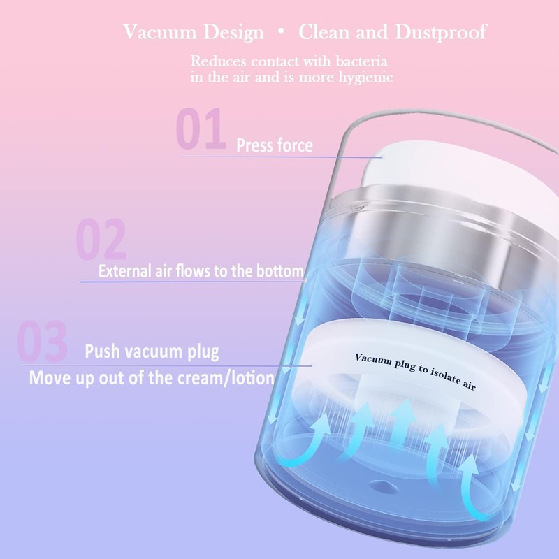 Leak-Proof DIY Travel Airless Pump Jar, 15/30/50ml Refillable Vacuum Bottle