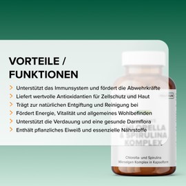 Intensive Chlorella & Spirulina Komplex I Hochwertige Mikroalgen I Energie I Detox I Made in Germany I Hohe Bioverfügbarkeit I Vegan I Laborgeprüft