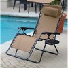 Jeco Oversized Zero Gravity Chair with Sunshade and Drink Tray,