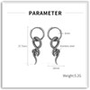 Xusamss Gothic Stainless Steel Snake Dangle Hoop Earrings for Women(White)